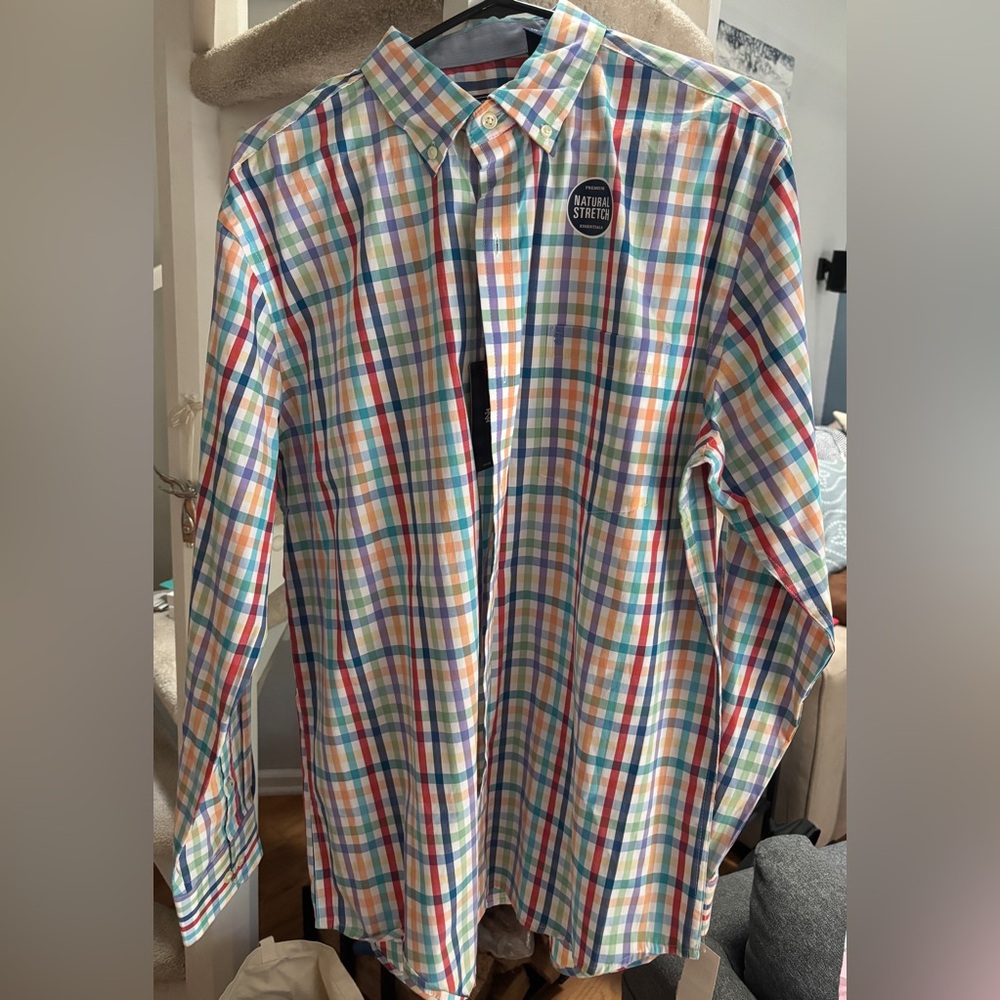 Izod Men's Colorful Plaid Button Down Shirt